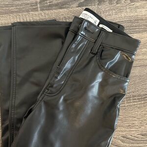Abercrombie & Fitch Vegan Leather Pants in Black